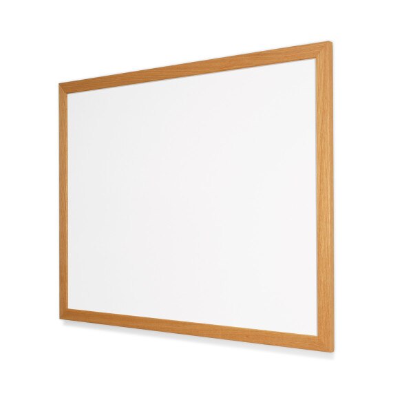 Whiteboard w red oak frame